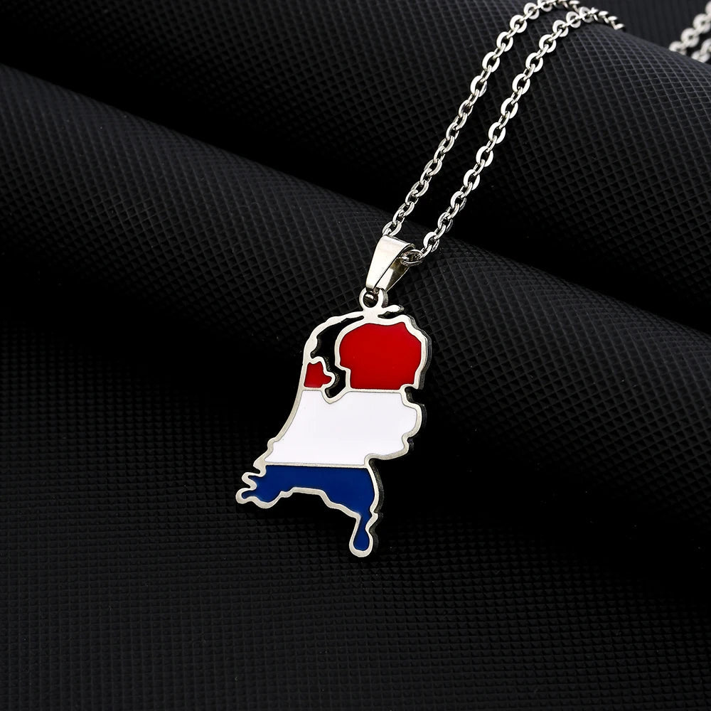 EDELSTAHL "NETHERLANDS" LÄNDERKETTE - ICERAIN JEWELRY