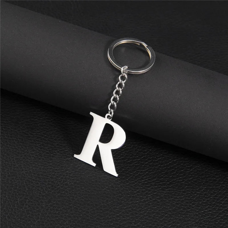 PERSONALISIERTER EDELSTAHL ANFANGSBUCHSTABE "FLISH" SCHLÜSSELANHÄNGER - ICERAIN JEWELRY