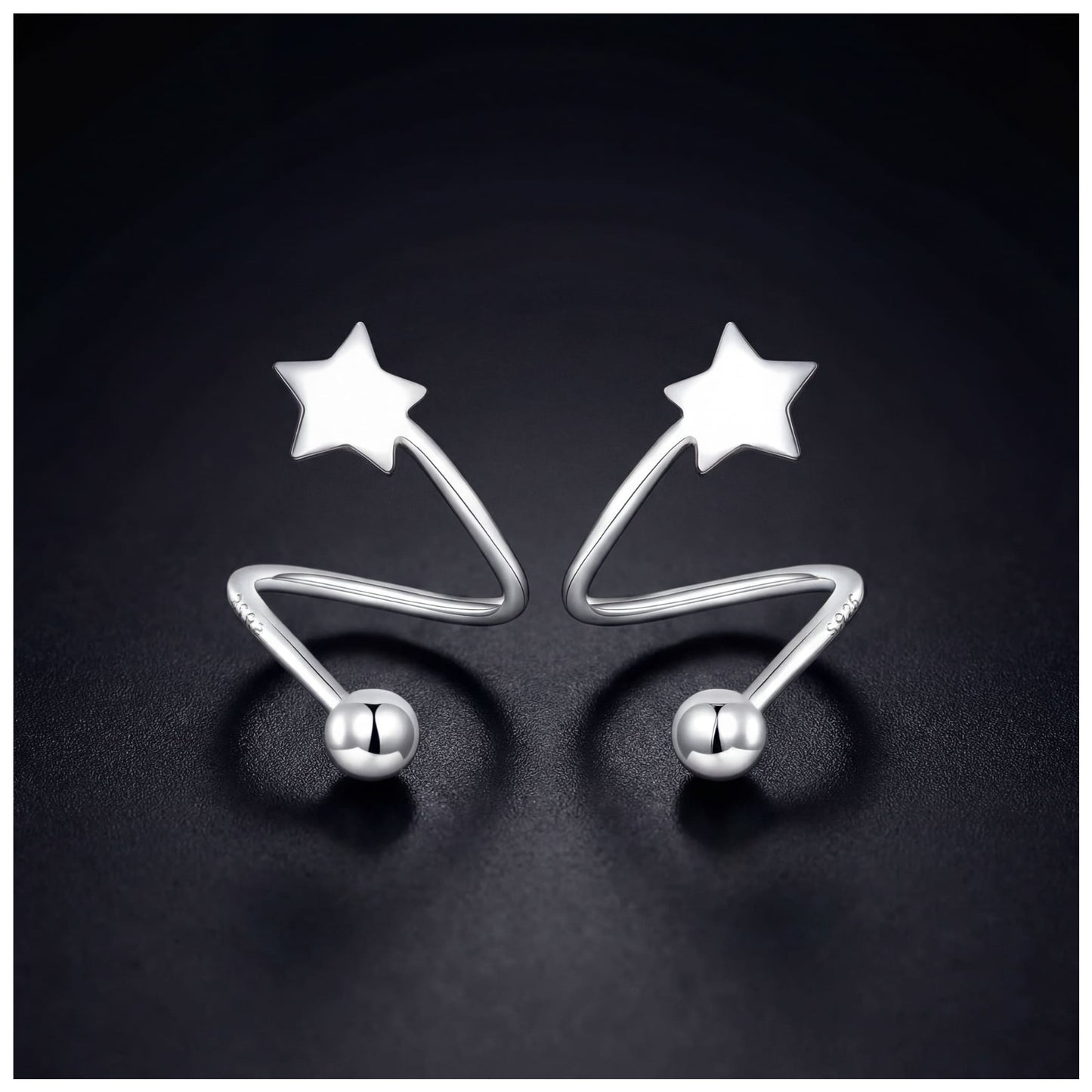 925S SILVER "SHOOTINGSTAR" OHRRINGE - ICERAIN JEWELRY
