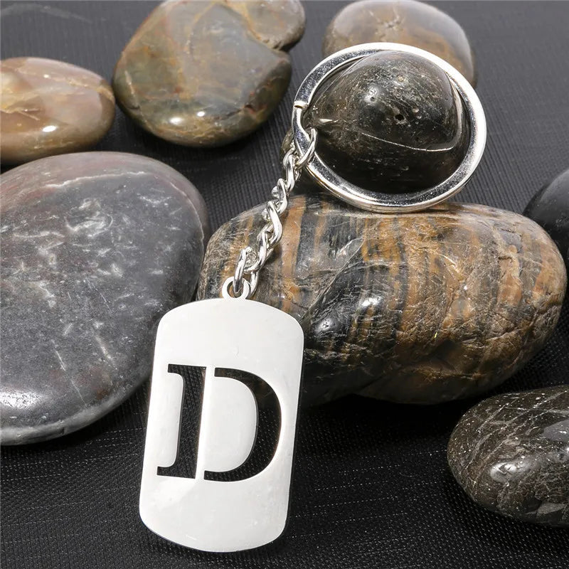 PERSONALISIERTER EDELSTAHL ANFANGSBUCHSTABE "WALLERO" SCHLÜSSELANHÄNGER - ICERAIN JEWELRY
