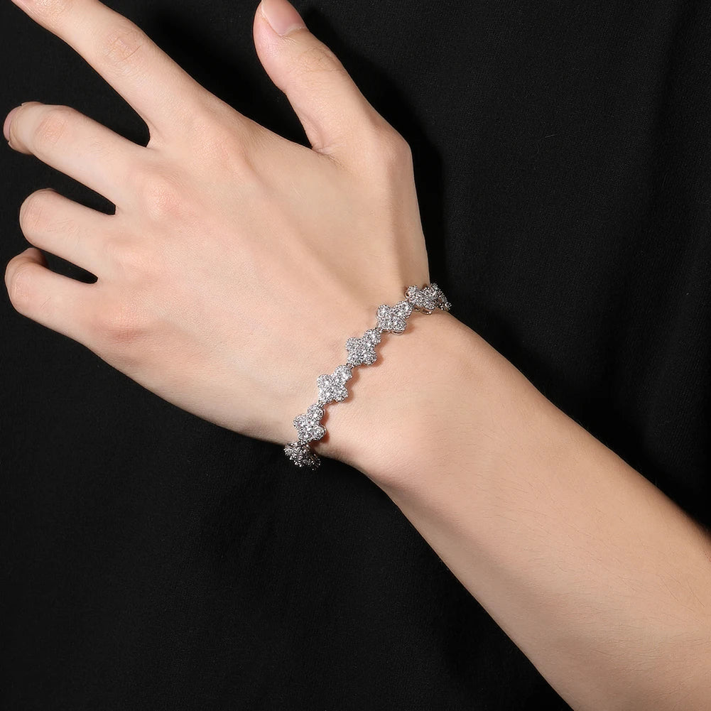 ICED OUT 11MM "SILVER CROSS" ARMBAND - ICERAIN JEWELRY