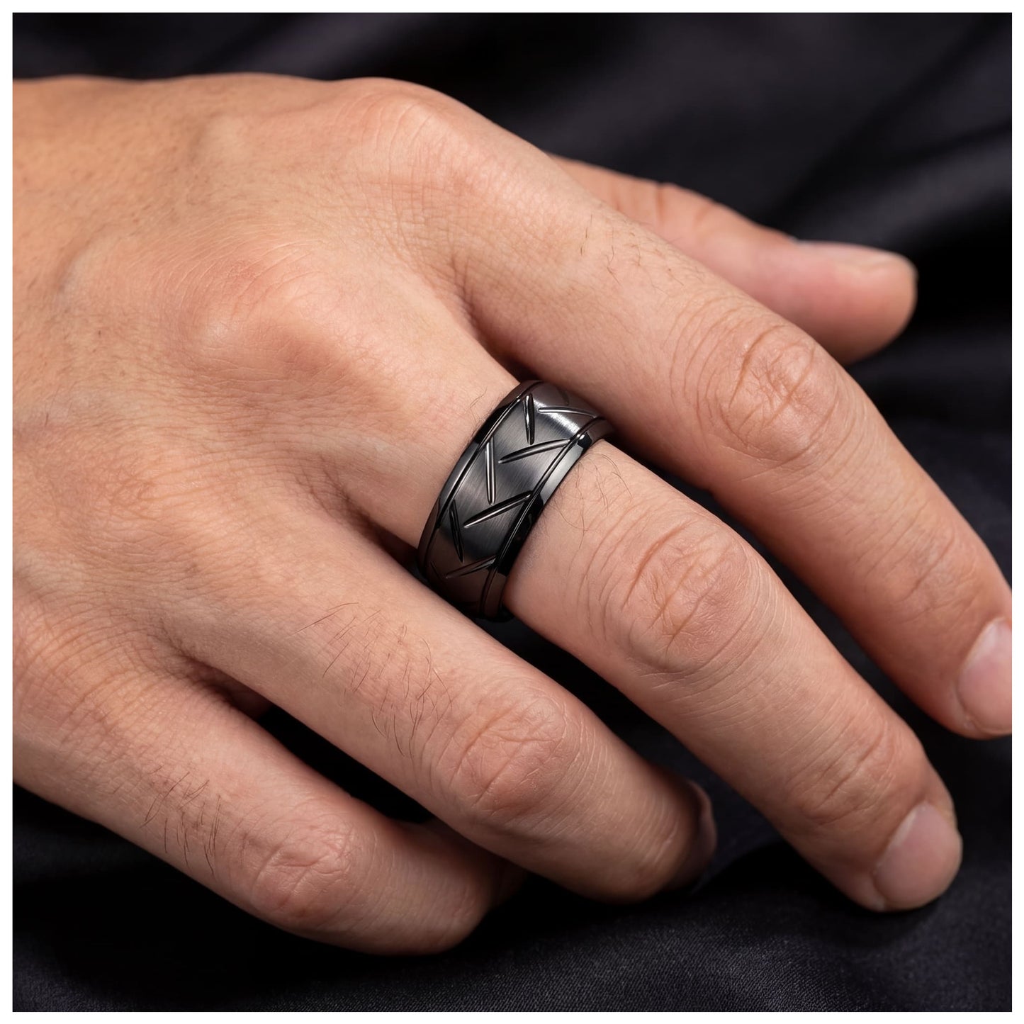 EDELSTAHL 8MM "GROOVE" RING - ICERAIN JEWELRY