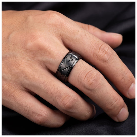 EDELSTAHL 8MM "GROOVE" RING - ICERAIN JEWELRY