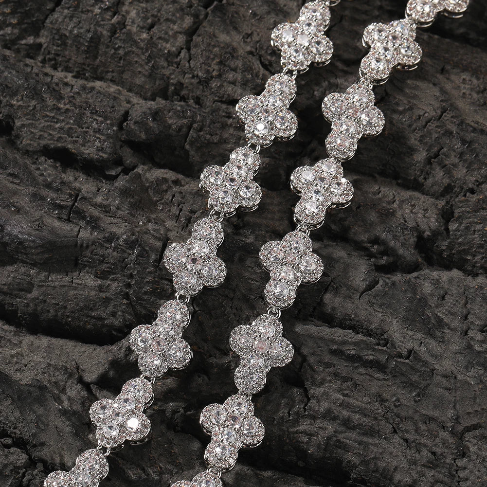 ICED OUT 11MM "SILVER CROSS" ARMBAND - ICERAIN JEWELRY