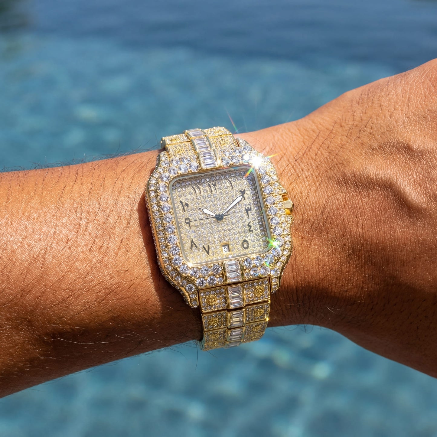 ICED OUT "ARABIC PIAZZA" UHR - ICERAIN JEWELRY