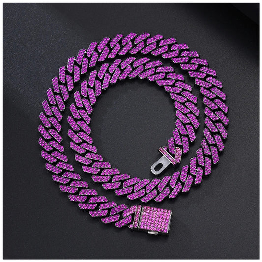 ICED OUT 12MM "PURPLE PRONG CUBAN" KETTE - ICERAIN JEWELRY