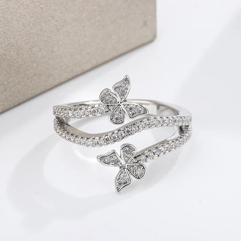 ICED OUT "DOUBLE BUTTERFLY V2" RING - ICERAIN JEWELRY