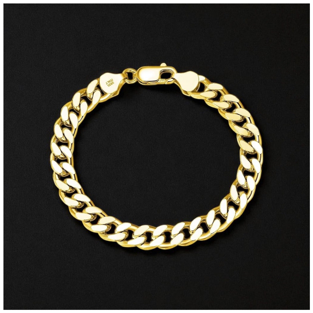 925S SILVER 18K GOLD "CUBAN" ARMBAND [PREMIUM VERSION] - ICERAIN JEWELRY