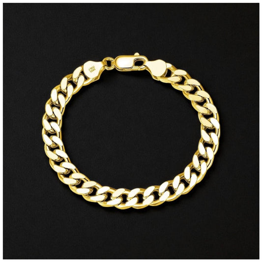 925S SILVER 18K GOLD "CUBAN" ARMBAND [PREMIUM VERSION] - ICERAIN JEWELRY