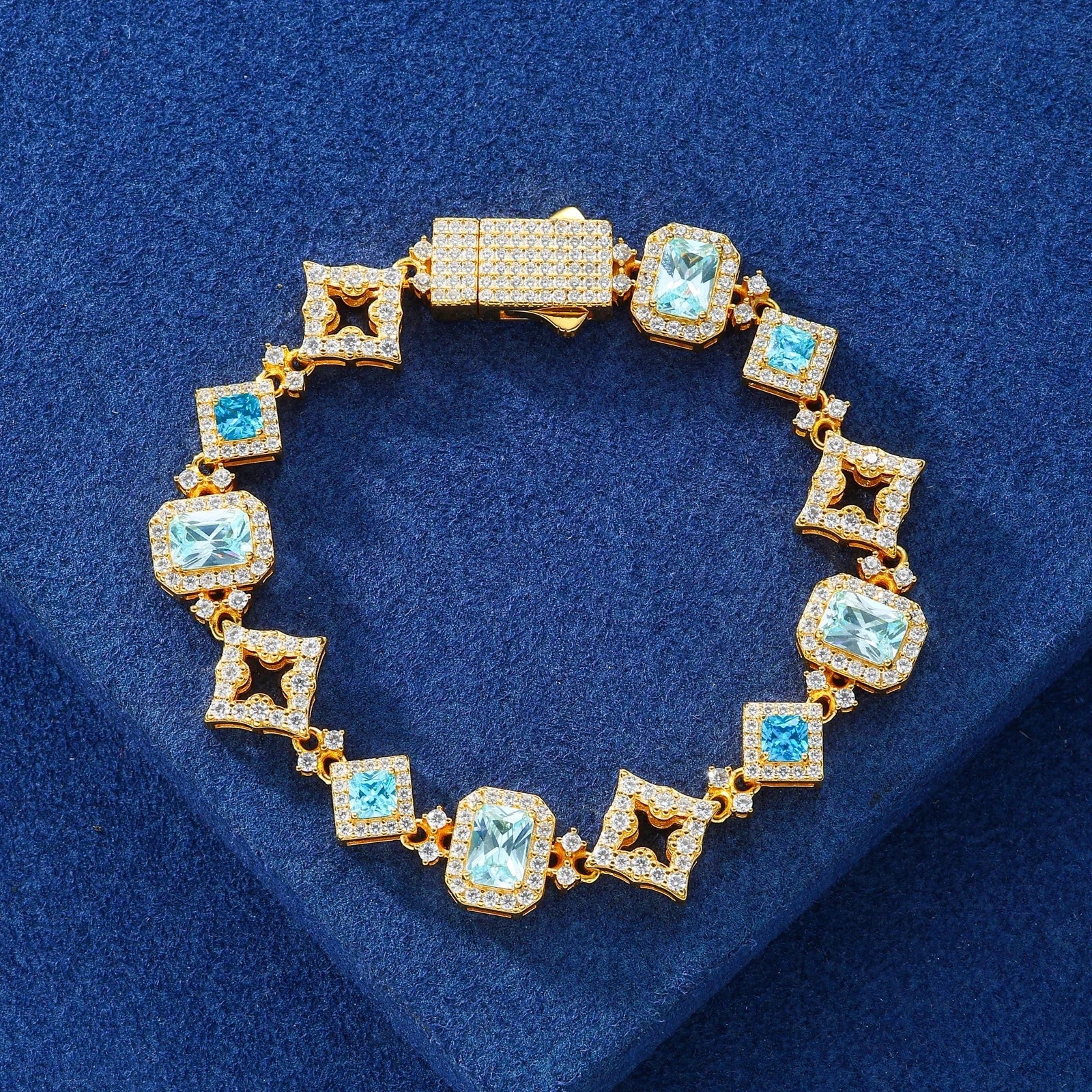 ICED OUT 13MM MOISSANITE "BLUNOVA" WEISSGOLD 925S SILVER ARMBAND - ICERAIN JEWELRY
