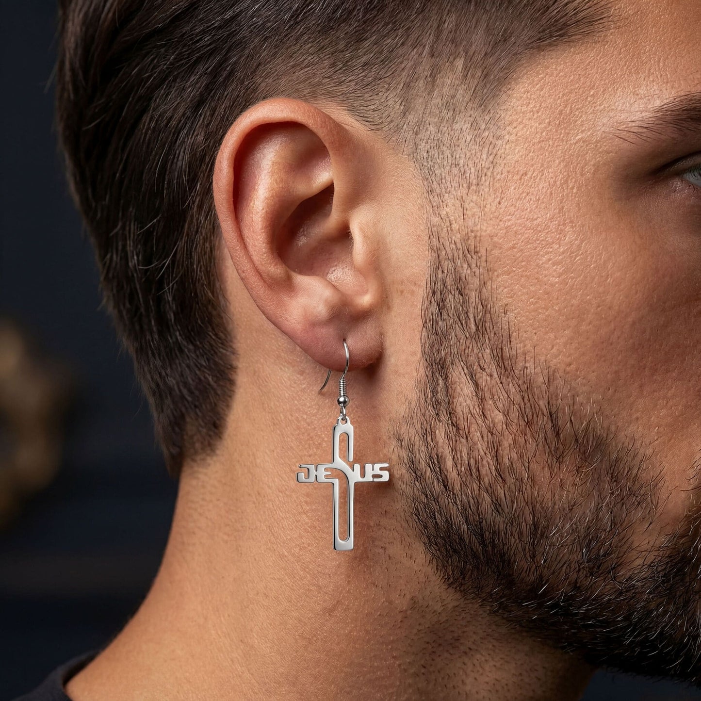 EDELSTAHL "JESUS" OHRRINGE - ICERAIN JEWELRY