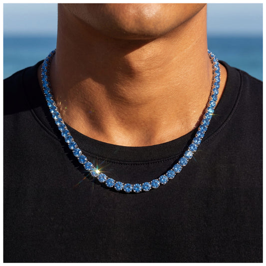 ICED OUT 5MM "BLUE TENNIS" KETTE - ICERAIN JEWELRY