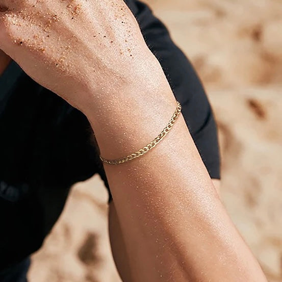 925S SILVER 18K GOLD "CUBAN" ARMBAND [CLASSIC VERSION] - ICERAIN JEWELRY