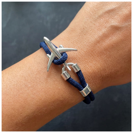 STOFF/EDELSTAHL "PLANE" ARMBAND - ICERAIN JEWELRY