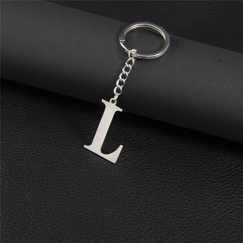 PERSONALISIERTER EDELSTAHL ANFANGSBUCHSTABE "FLISH" SCHLÜSSELANHÄNGER - ICERAIN JEWELRY
