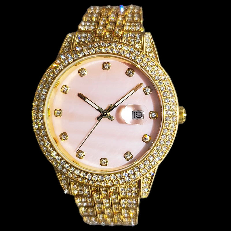 Luxus Designer Iced Out "Principessa" Uhr + Box + Armbandkürzer