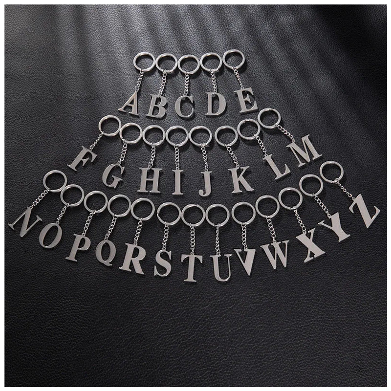 PERSONALISIERTER EDELSTAHL ANFANGSBUCHSTABE "FLISH" SCHLÜSSELANHÄNGER - ICERAIN JEWELRY