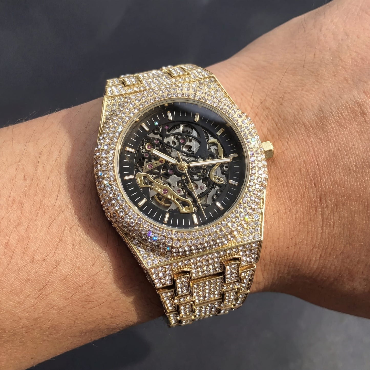 ICED OUT AUTOMATIK "SCHELETRO" UHR - ICERAIN JEWELRY