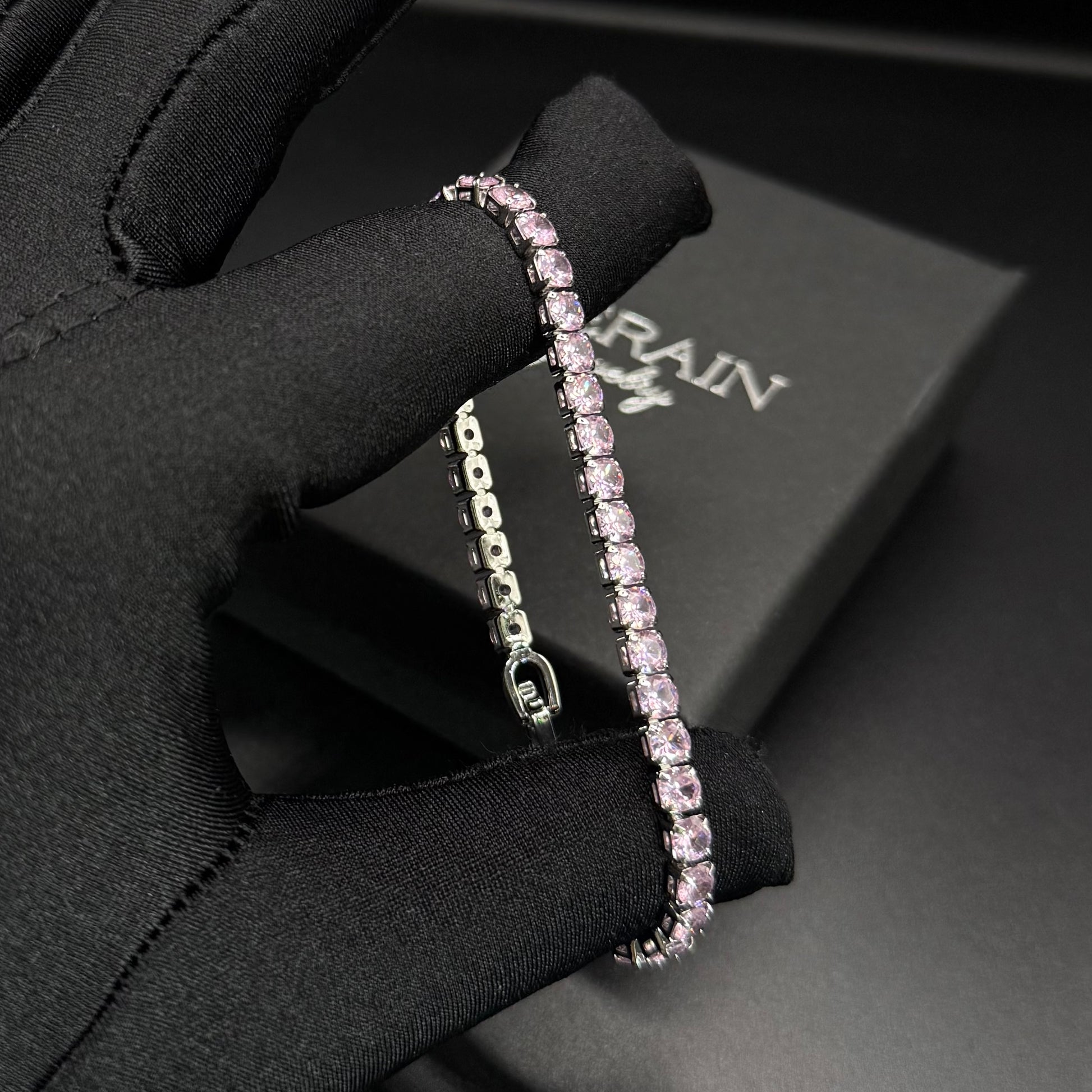ICED OUT 4MM "PINK TENNIS" ARMBAND - ICERAIN JEWELRY