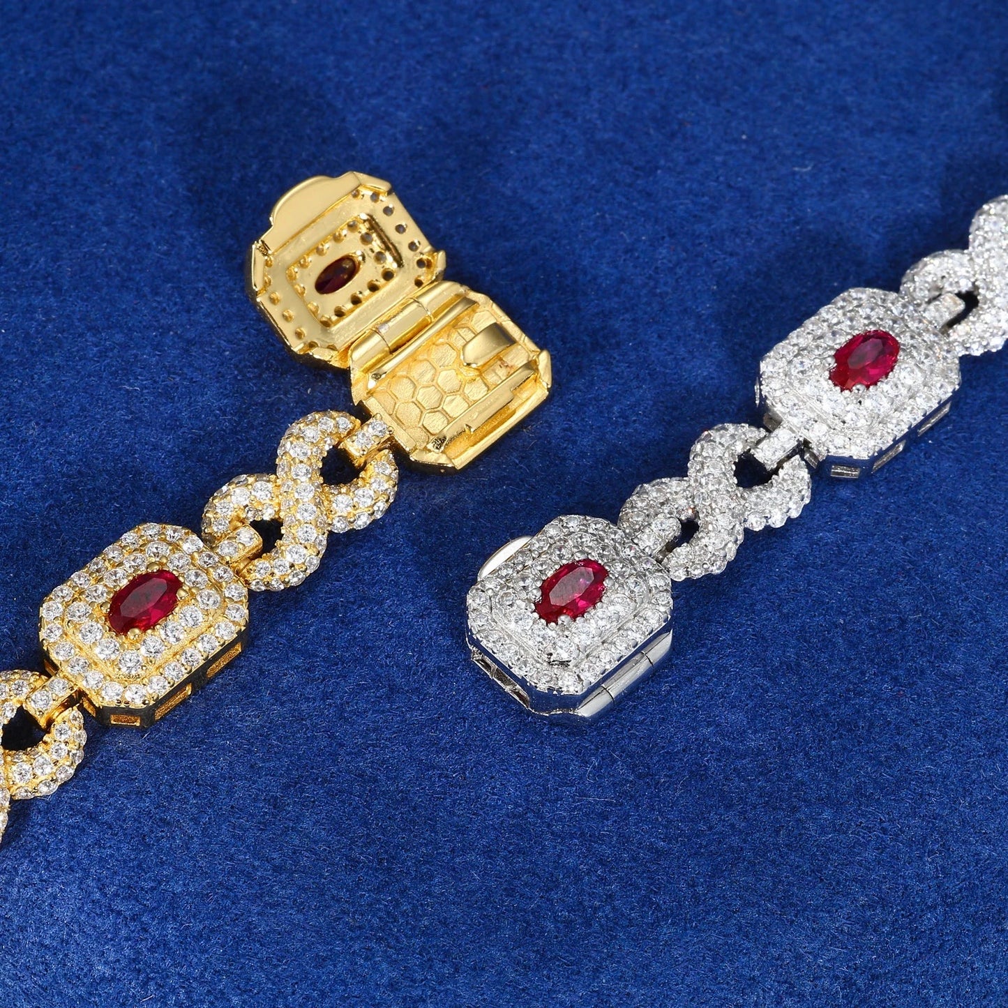 ICED OUT 10MM MOISSANITE "ZOLETTA" WEISSGOLD 925S SILVER ARMBAND