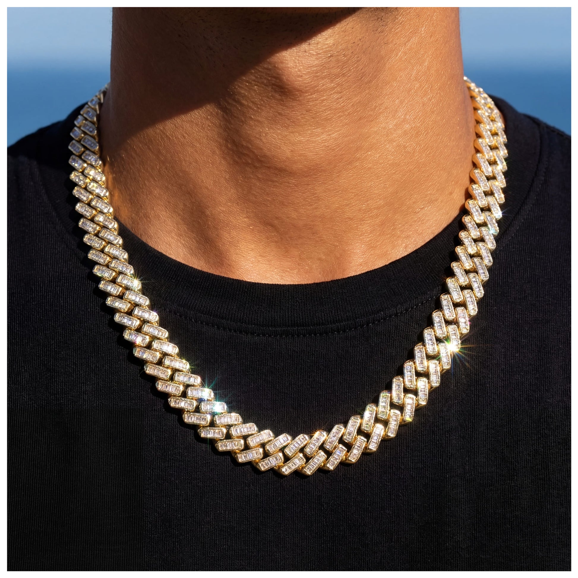 ICED OUT 12MM "GOLD PRONG CUBAN V2" KETTE - ICERAIN JEWELRY