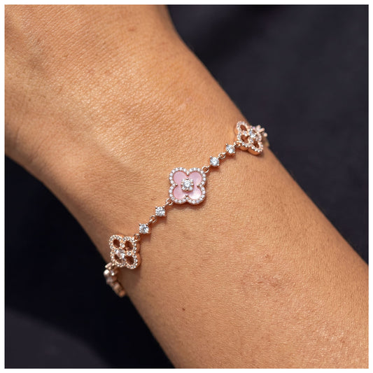 ICED OUT "PINK CLOVER" ARMBAND - ICERAIN JEWELRY