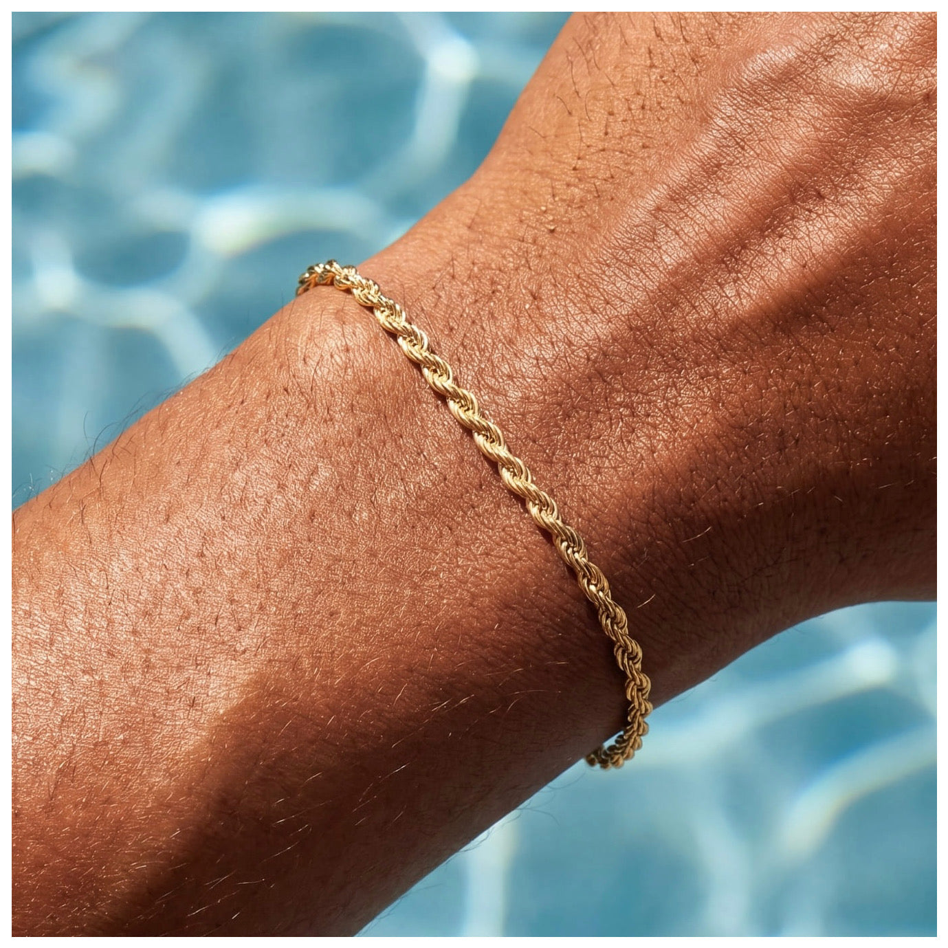 SALE | 925S SILVER 18K GOLD 3,3MM 18CM "ROPE" ARMBAND - ICERAIN JEWELRY