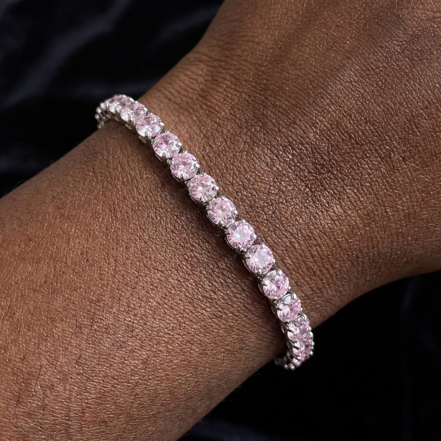 ICED OUT 4MM "PINK TENNIS" ARMBAND - ICERAIN JEWELRY