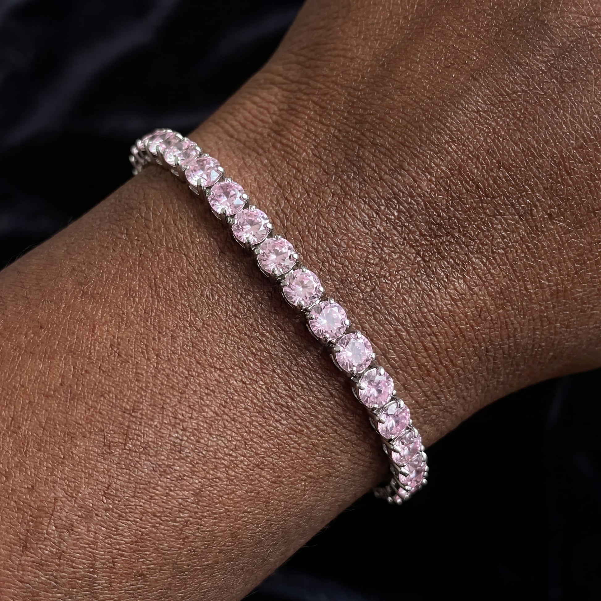 ICED OUT 4MM "PINK TENNIS" ARMBAND - ICERAIN JEWELRY