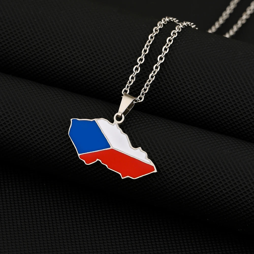 EDELSTAHL "CZECH REPUBLIK" LÄNDERKETTE - ICERAIN JEWELRY