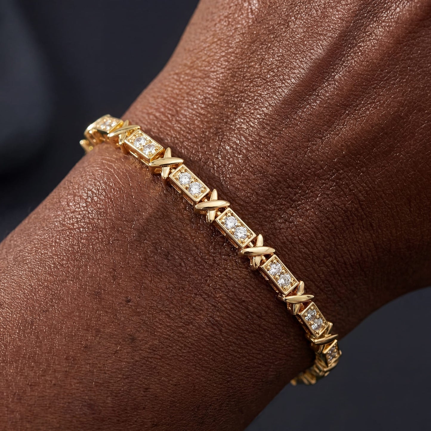 ICED OUT 3MM "GOLD XONE" ARMBAND - ICERAIN JEWELRY