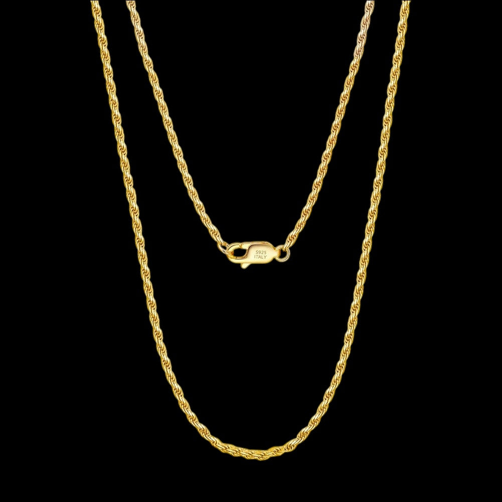 925S SILVER 18K GOLD "ROPE" KETTE - ICERAIN JEWELRY