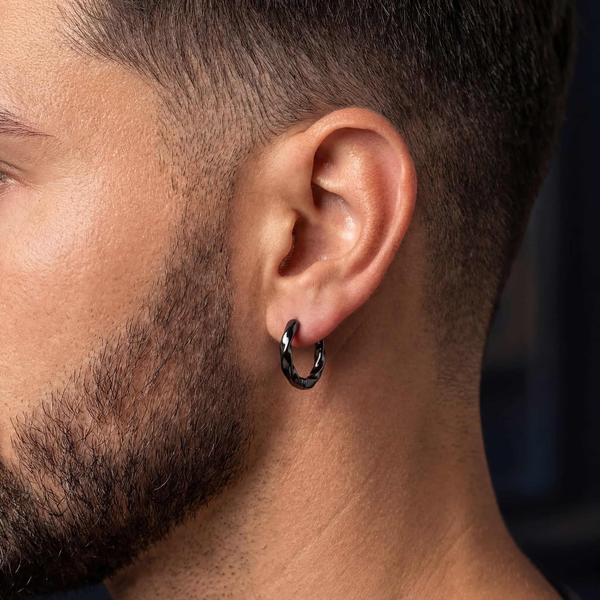 925S SILVER "BLACK WAVE" OHRRINGE - ICERAIN JEWELRY