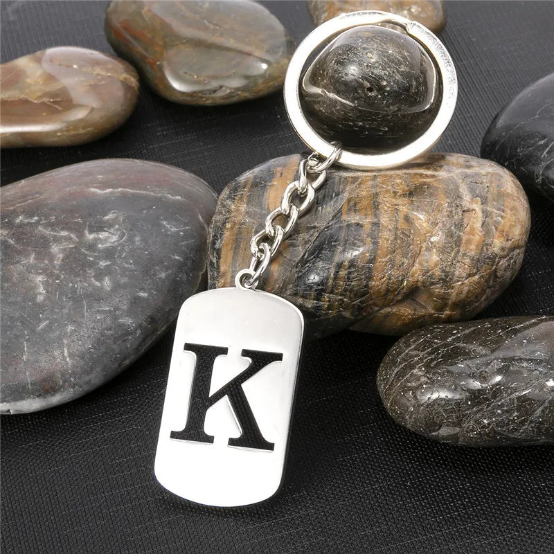 PERSONALISIERTER EDELSTAHL ANFANGSBUCHSTABE "WALLERO" SCHLÜSSELANHÄNGER - ICERAIN JEWELRY