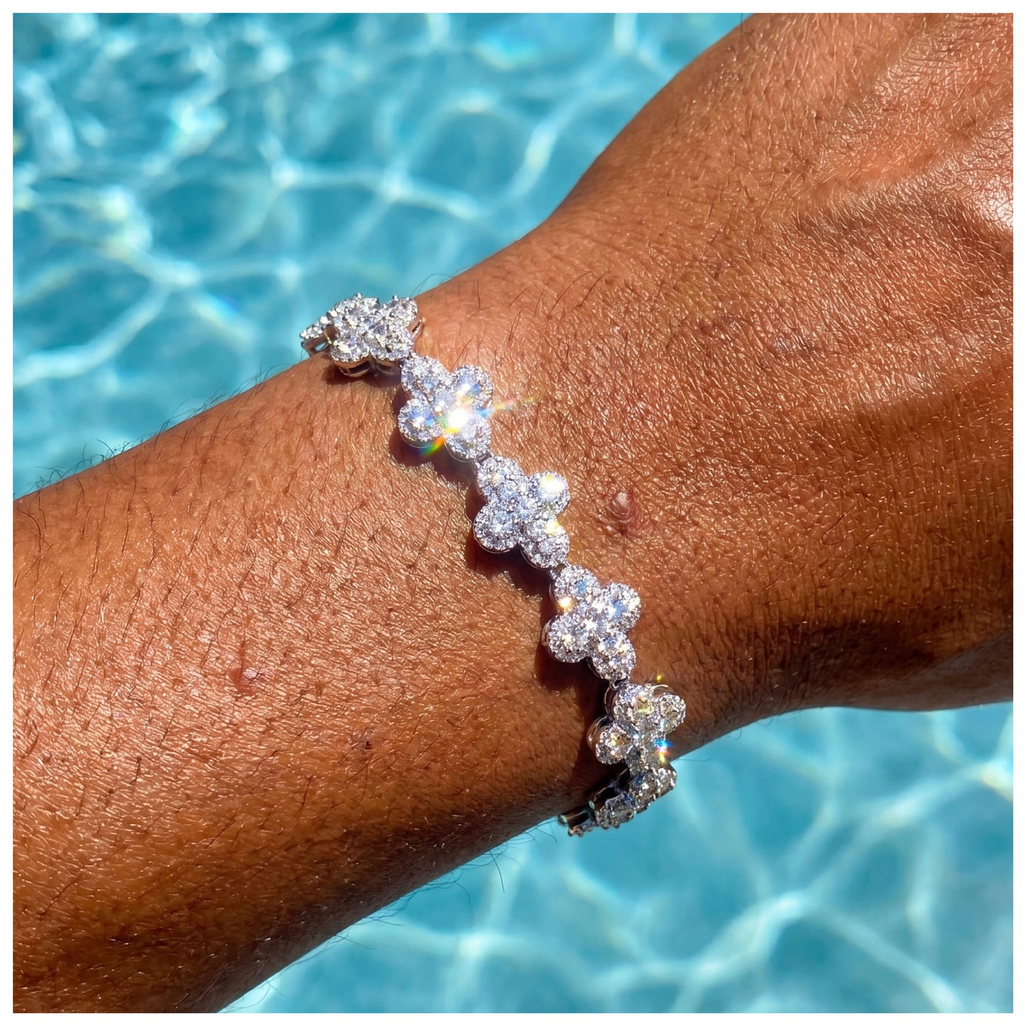 ICED OUT 11MM "SILVER CROSS" ARMBAND - ICERAIN JEWELRY
