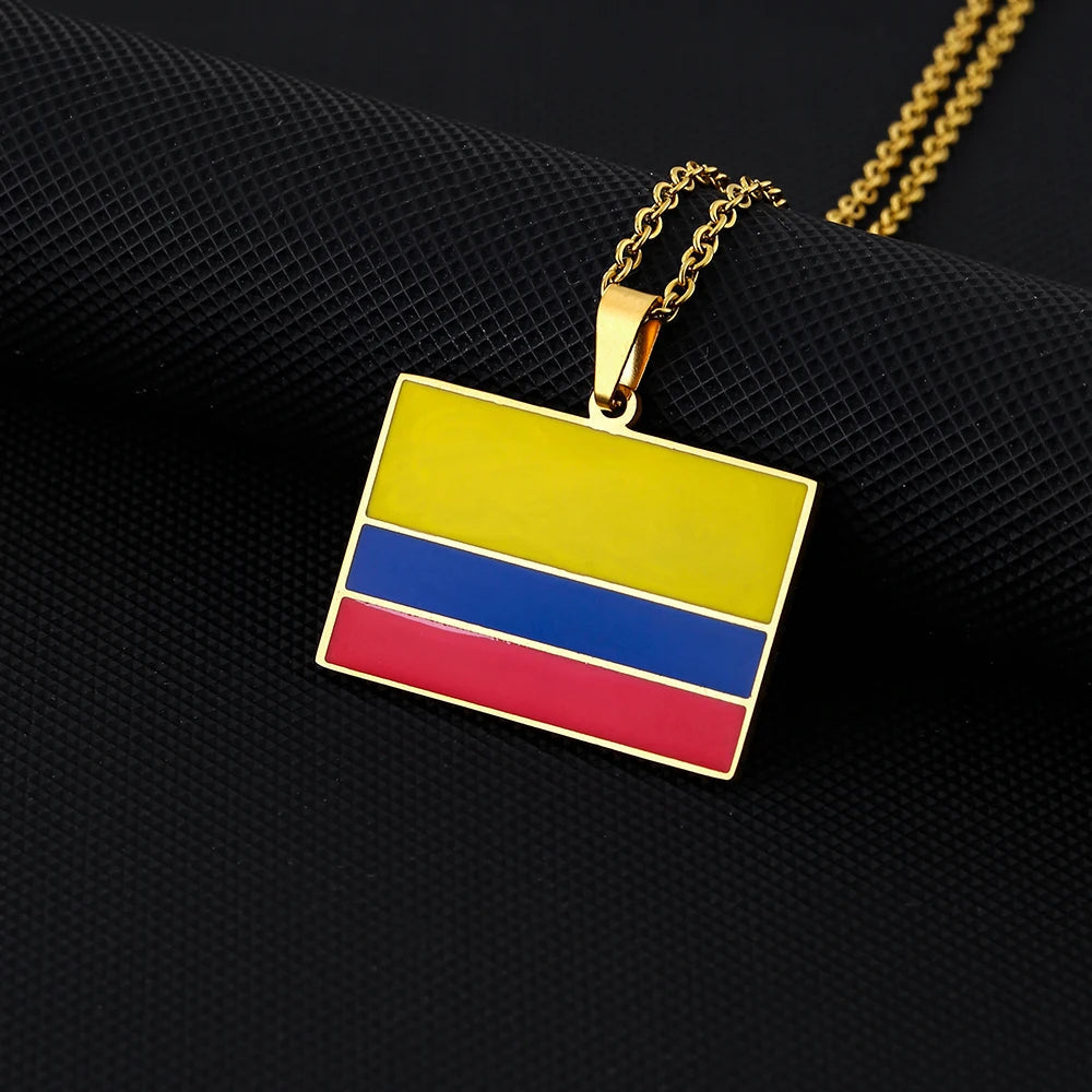 EDELSTAHL "COLOMBIA FLAG" LÄNDERKETTE - ICERAIN JEWELRY