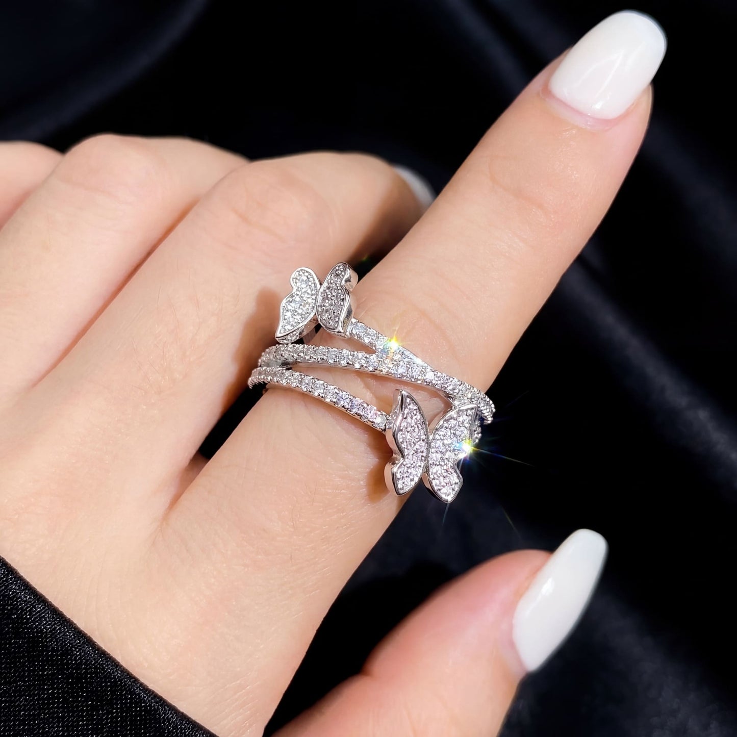 ICED OUT "DOUBLE BUTTERFLY" RING - ICERAIN JEWELRY