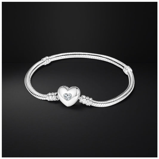 925S SILVER "ICED HEART" CHARM ARMBAND - ICERAIN JEWELRY
