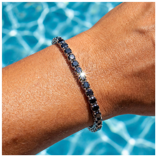 ICED OUT 4MM "BLACK TENNIS" ARMBAND - ICERAIN JEWELRY