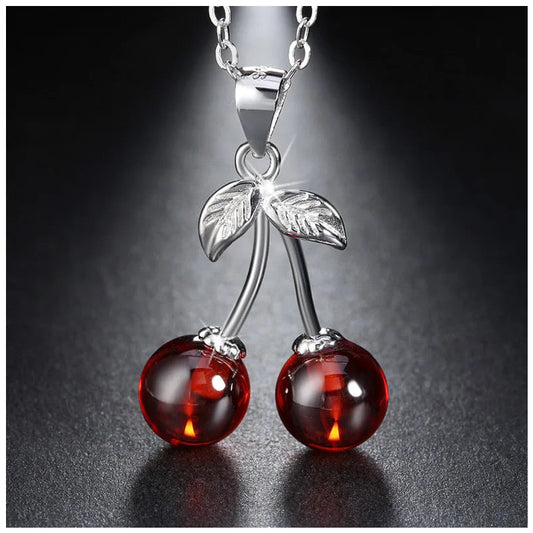925S SILVER "CHERRY" KETTE - ICERAIN JEWELRY
