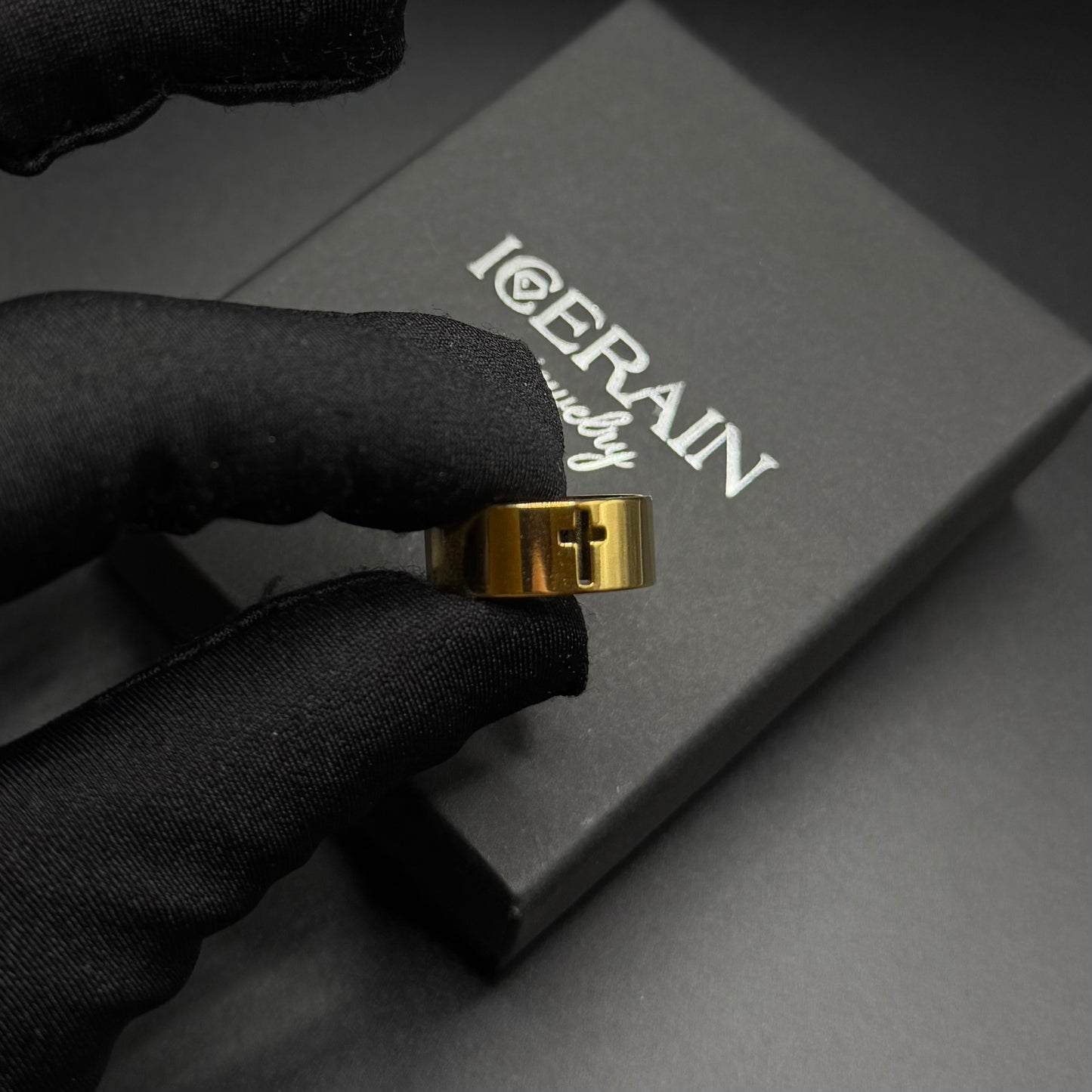 EDELSTAHL "CROSS V4" RING - ICERAIN JEWELRY