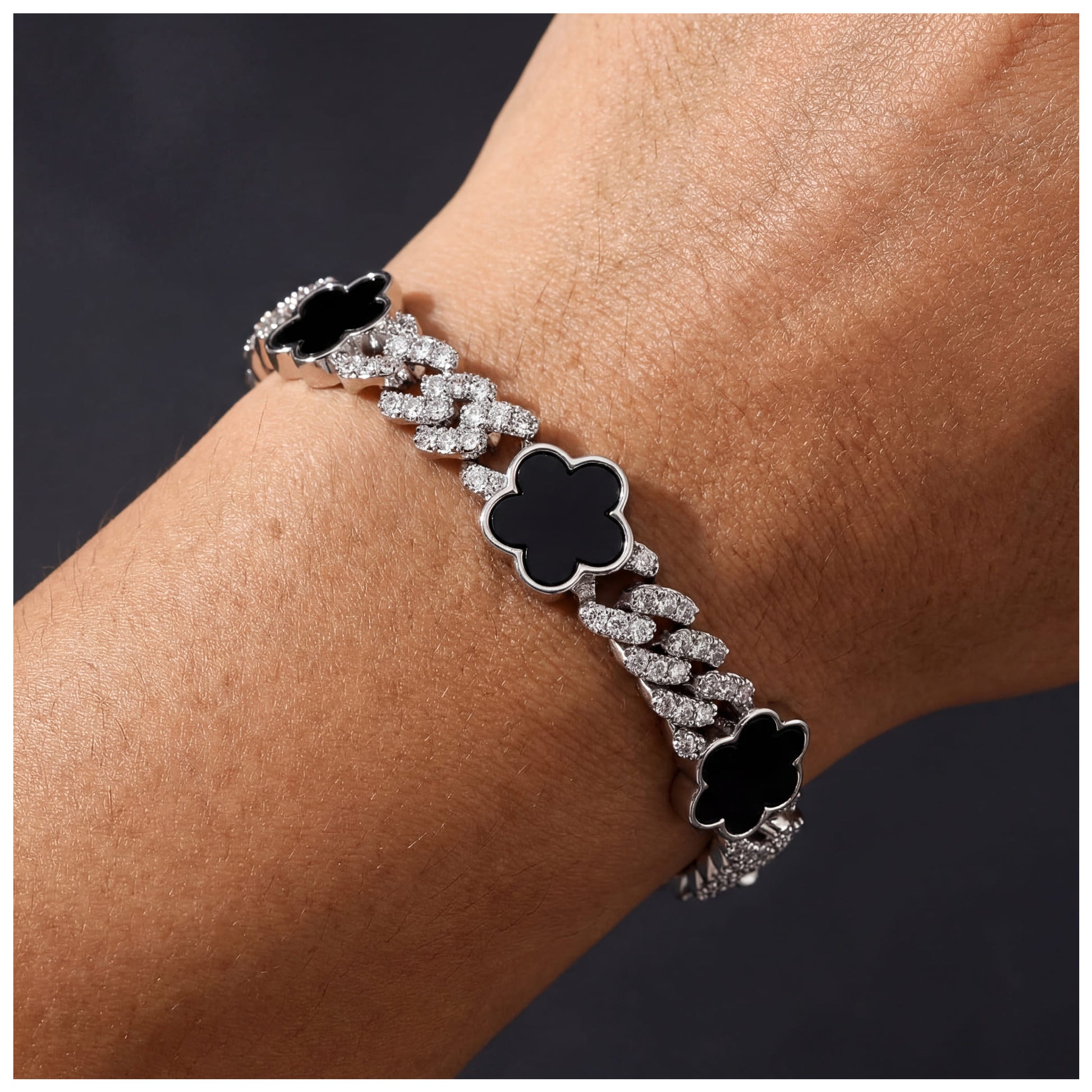 ICED OUT 8MM "FLOWER CHOPPER CUBAN" ARMBAND - ICERAIN JEWELRY