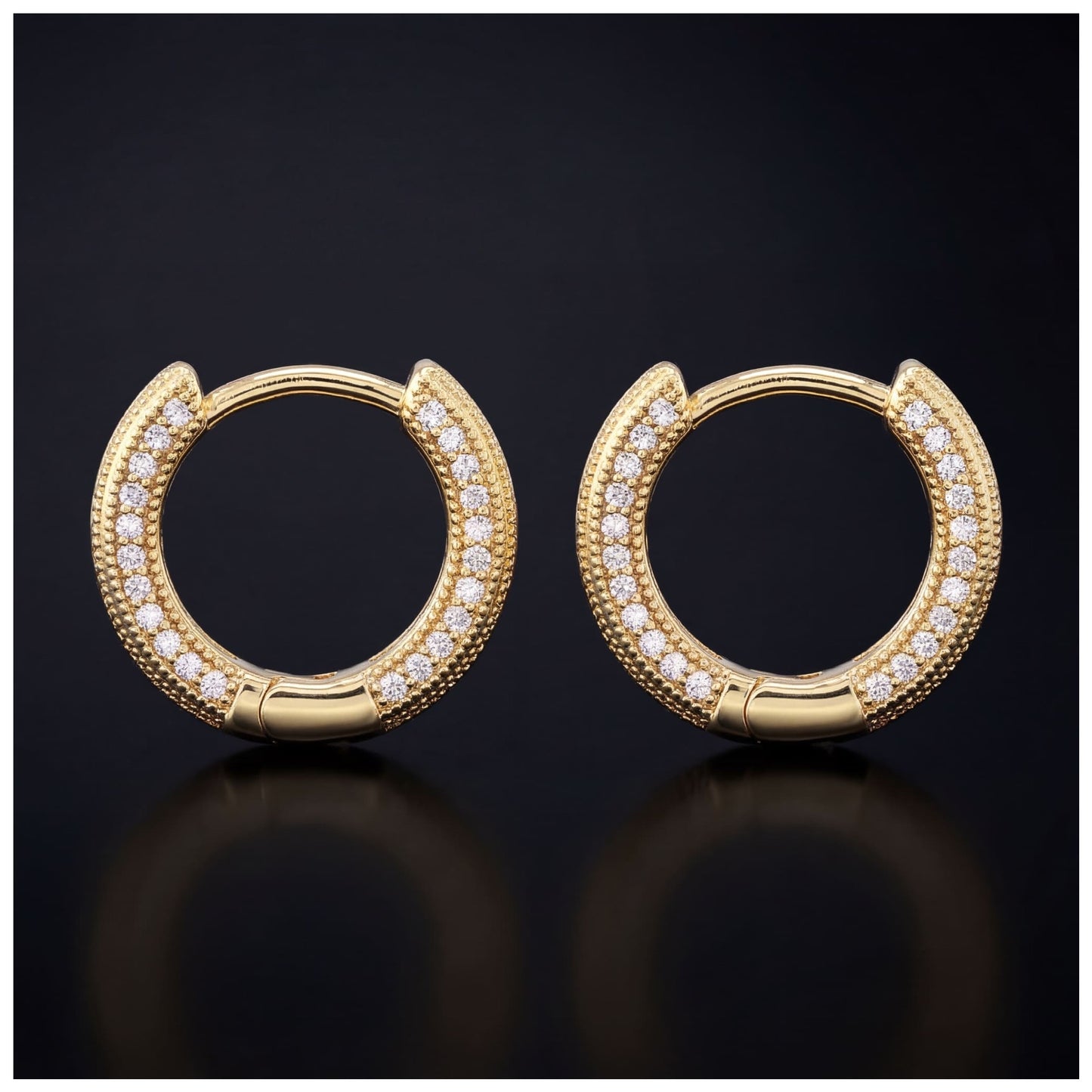 ICED OUT "GOLD ROCK" OHRRINGE - ICERAIN JEWELRY