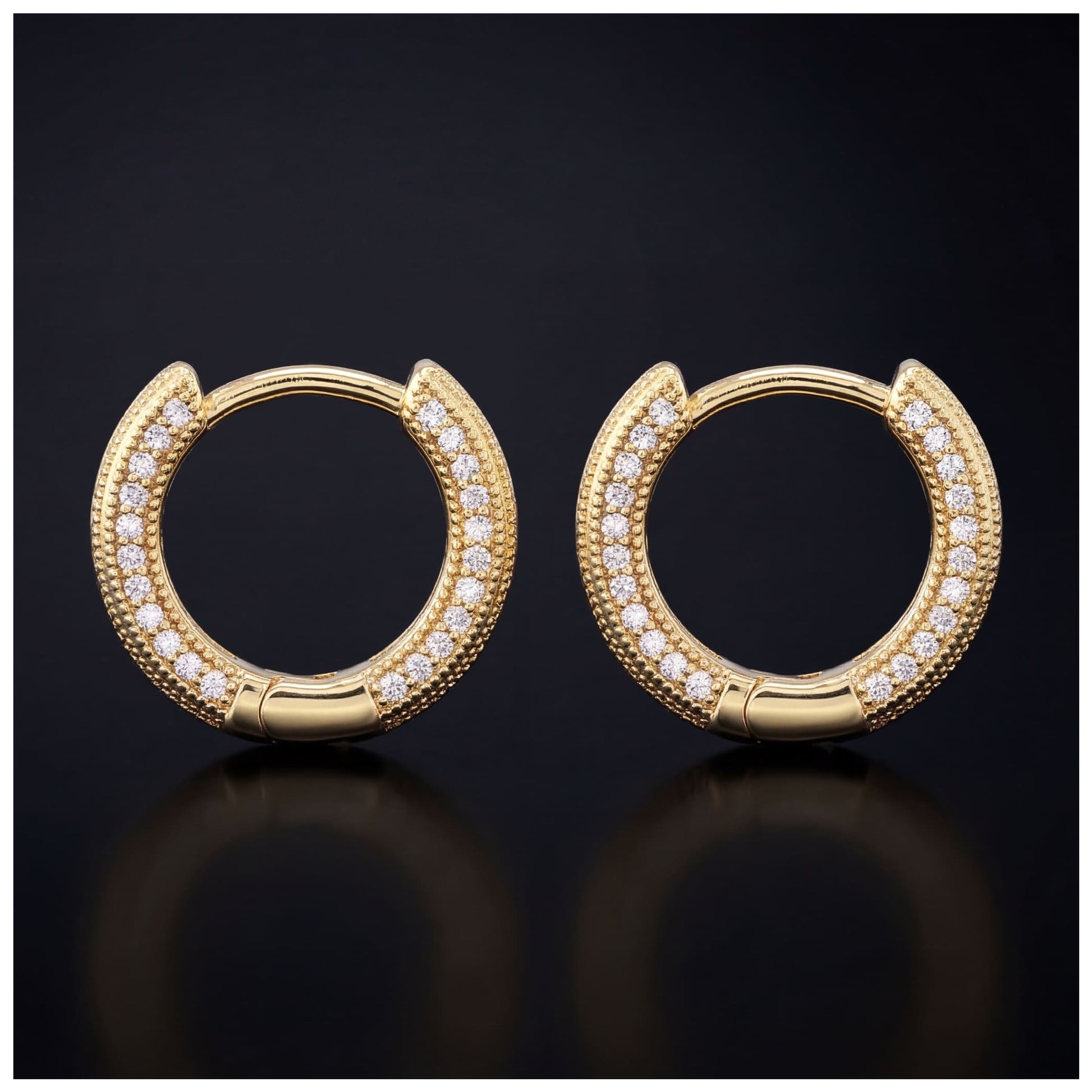 ICED OUT "GOLD ROCK" OHRRINGE - ICERAIN JEWELRY