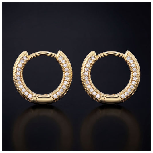 ICED OUT "GOLD ROCK" OHRRINGE - ICERAIN JEWELRY