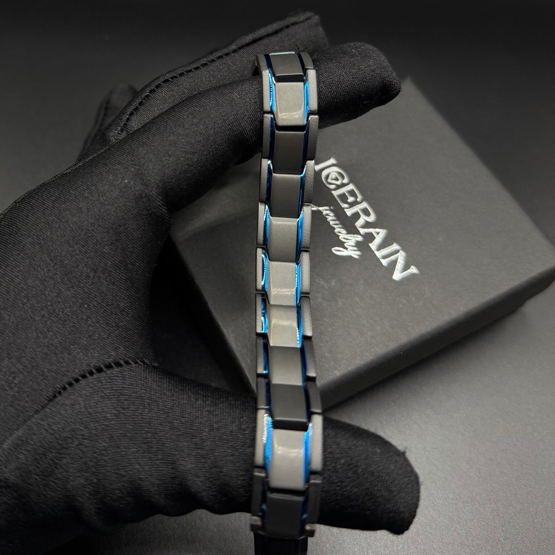 SALE | EDELSTAHL 12MM 21CM "BLUE BLACKLIST" ARMBAND - ICERAIN JEWELRY