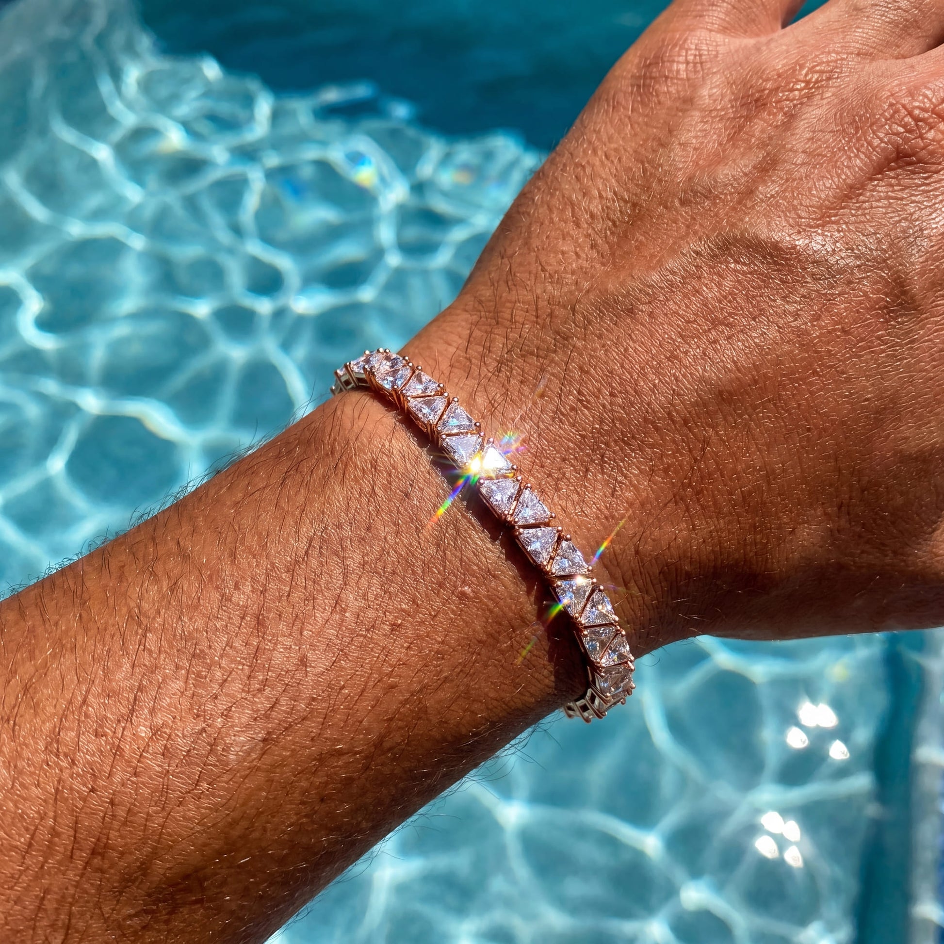 ICED OUT 5MM "TRIANGLE TENNIS" ARMBAND - ICERAIN JEWELRY