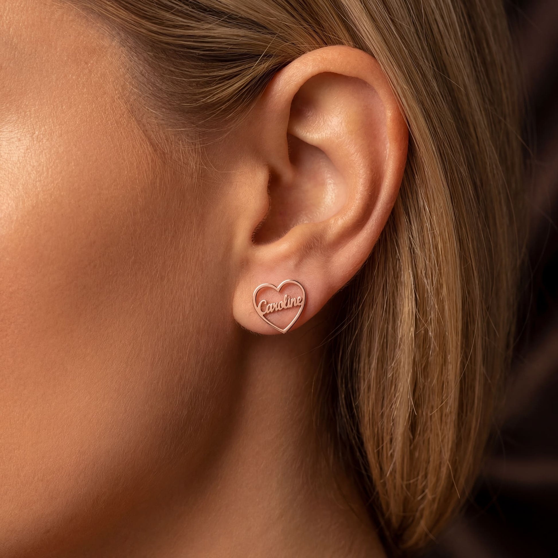 PERSONALISIERTE EDELSTAHL "HEART" OHRRINGE - ICERAIN JEWELRY
