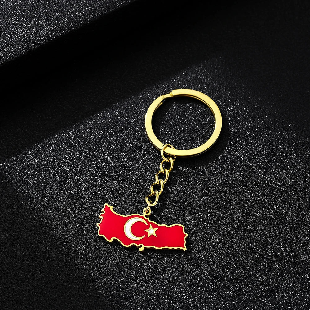 EDELSTAHL "TURKIYE" SCHLÜSSELANHÄNGER - ICERAIN JEWELRY