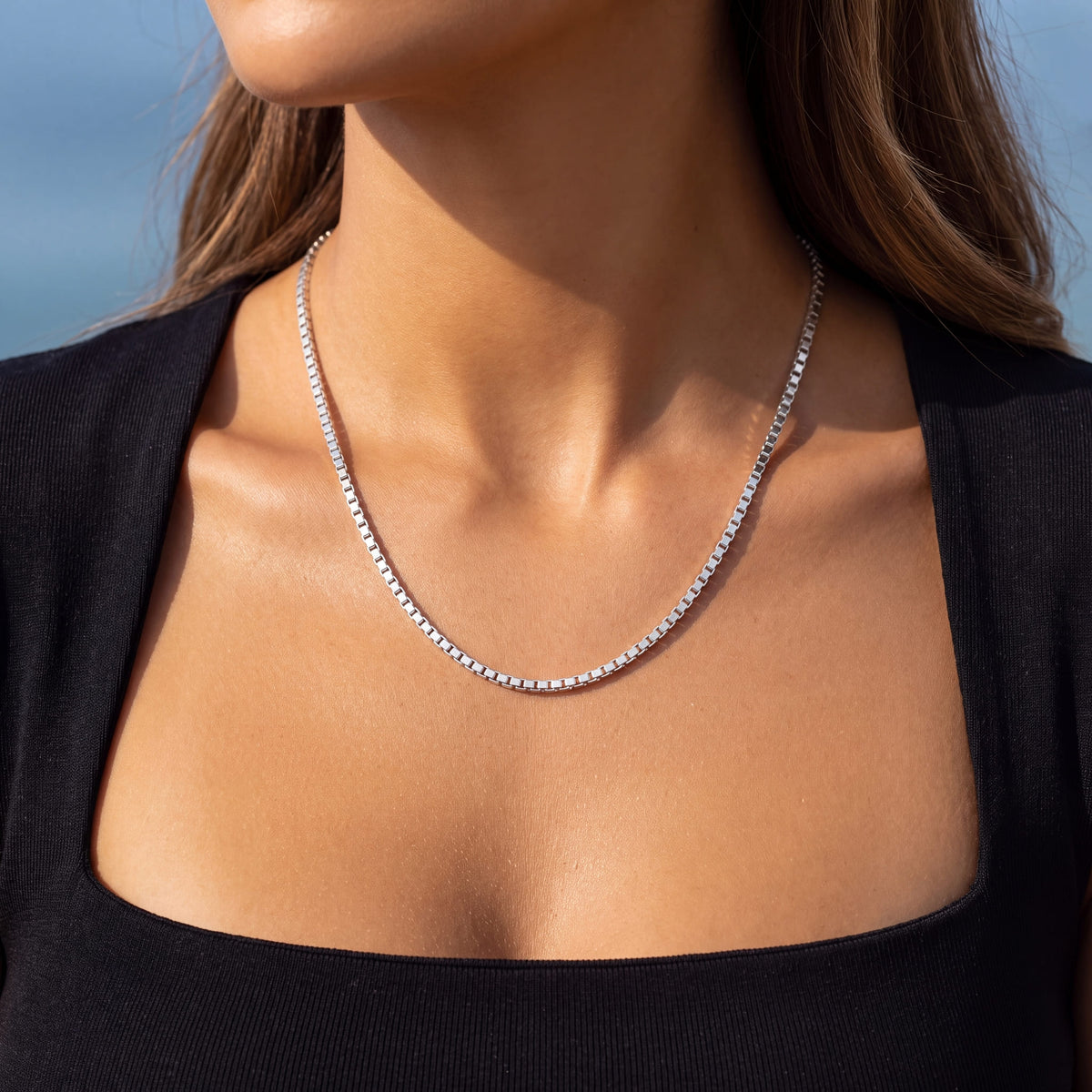 925S SILVER "BOX" KETTE - ICERAIN JEWELRY